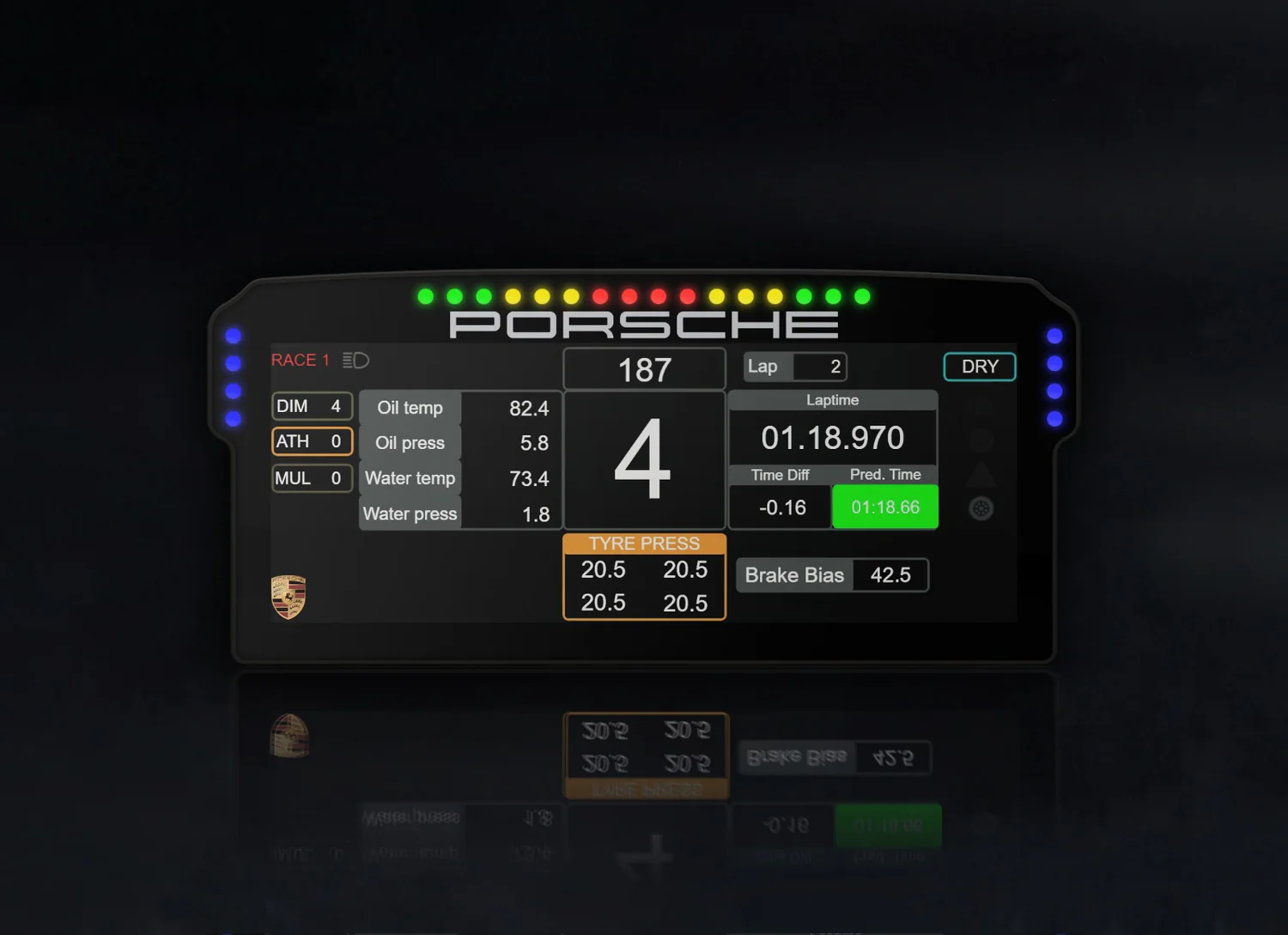 GRID PORSCHE 911 GT3 CUP DASHBOARD DISPLAY UNIT